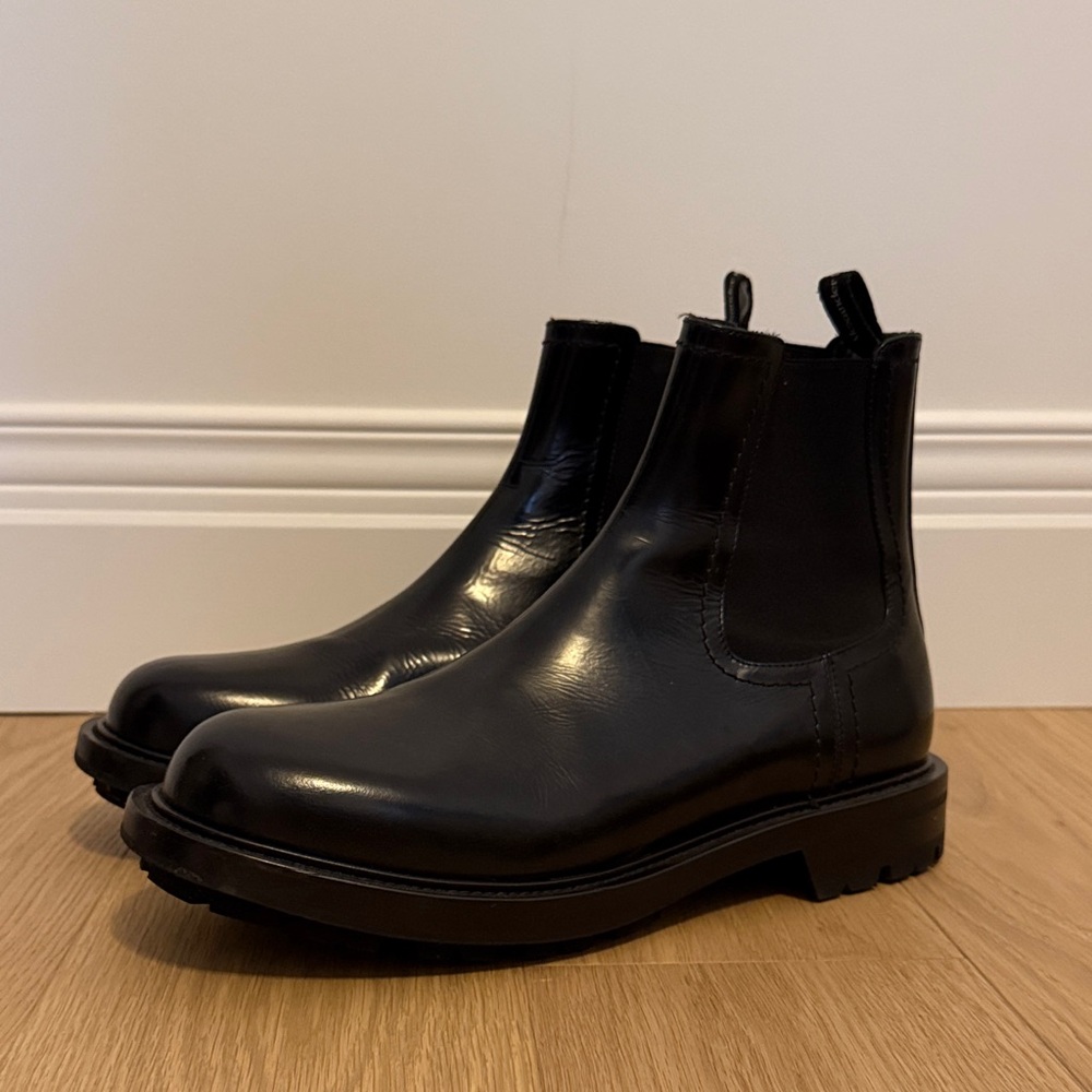 Alexander McQueen Glossy Black Ankle Boots
